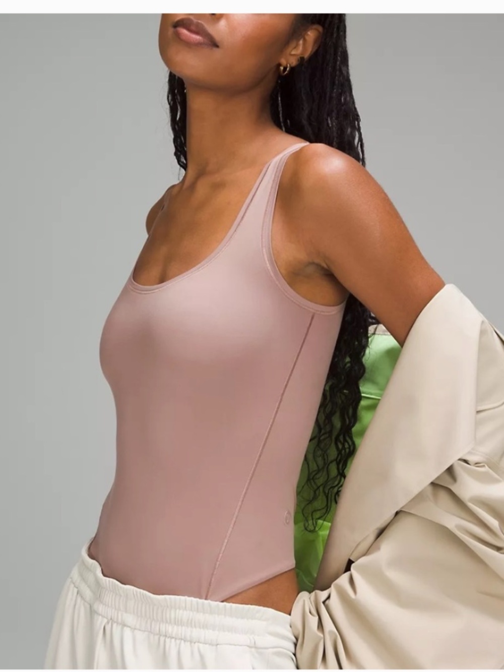 Lululemon Wundermost Ultra Soft Nulu Square Neck Bodysuit Brown LW1ES1S M